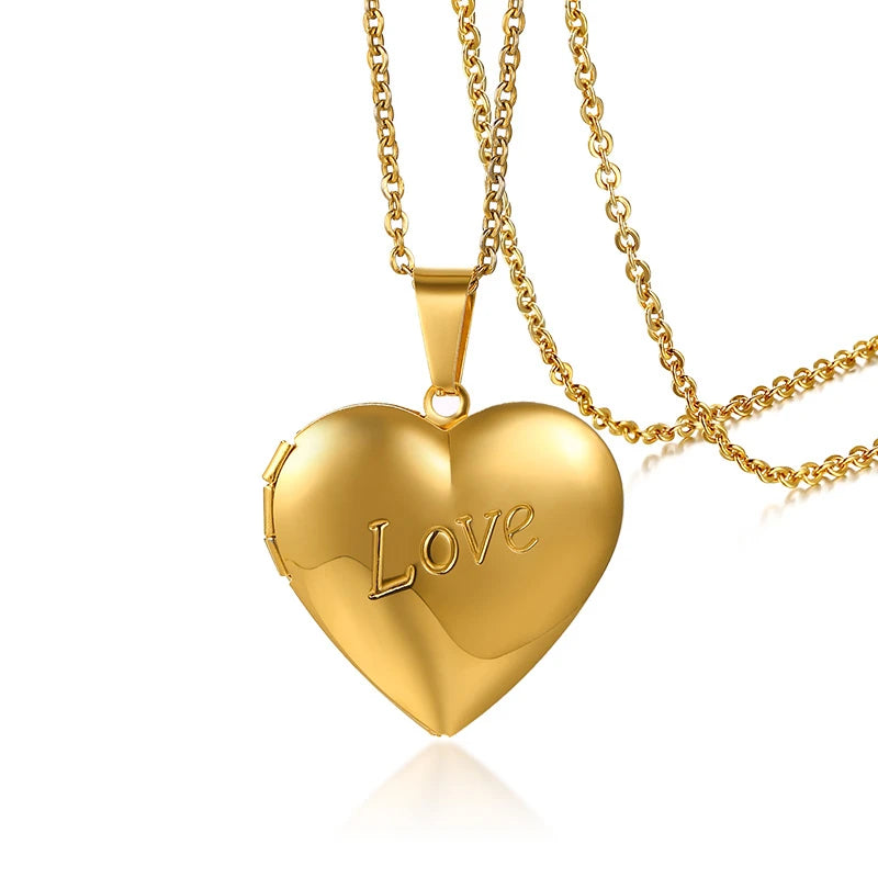 Gold and Silver Heart Pendent Necklace