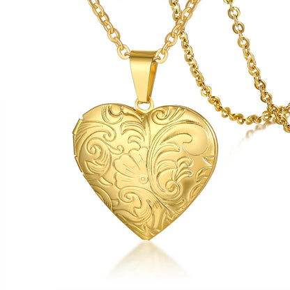 Gold and Silver Heart Pendent Necklace