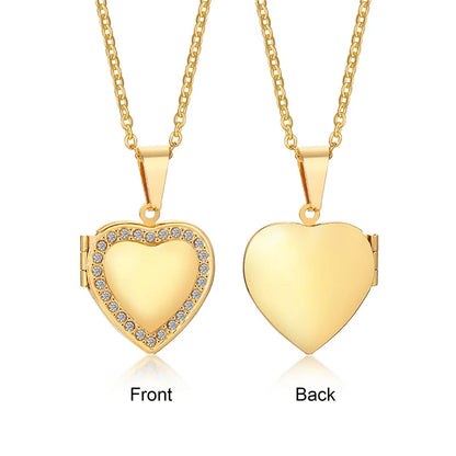 Gold and Silver Heart Pendent Necklace