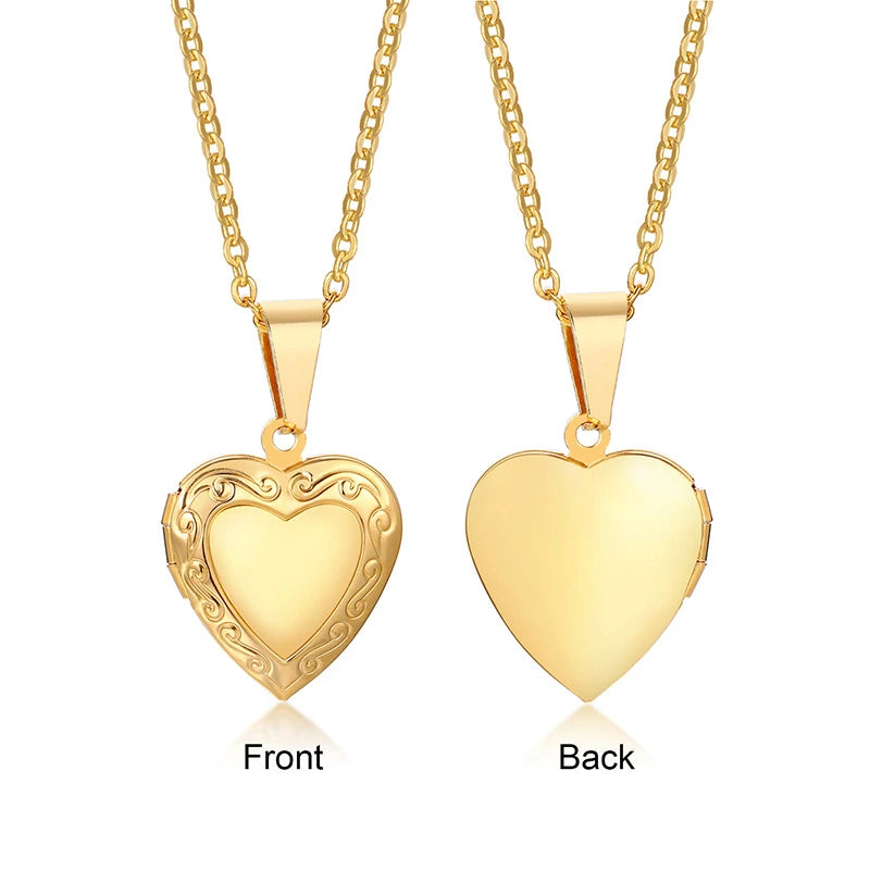 Gold and Silver Heart Pendent Necklace