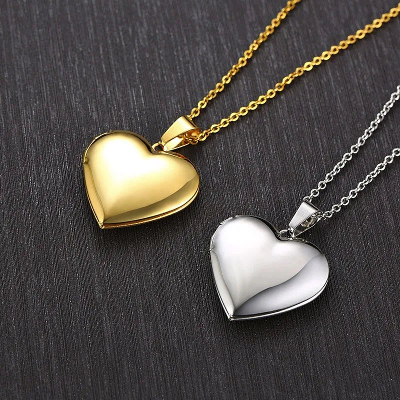 Gold and Silver Heart Pendent Necklace