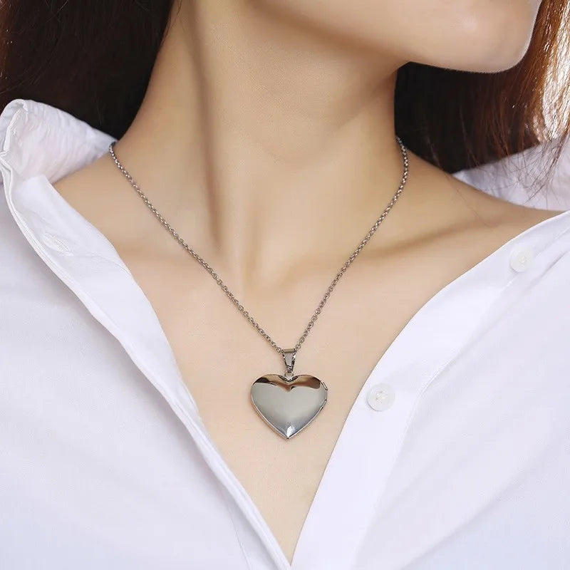 Gold and Silver Heart Pendent Necklace