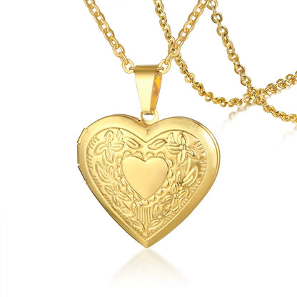 Gold and Silver Heart Pendent Necklace