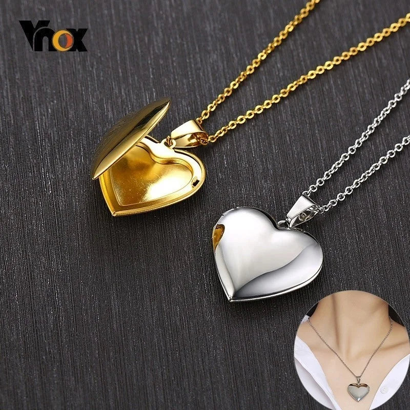 Gold and Silver Heart Pendent Necklace